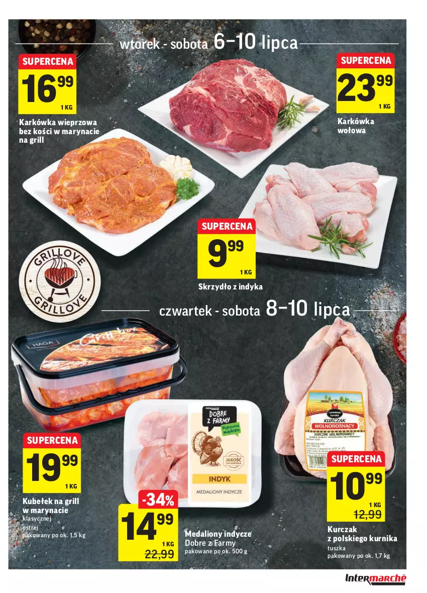 Gazetka promocyjna Intermarche - Gazetka promocyjna - ważna 06.07 do 12.07.2021 - strona 13 - produkty: Fa, Grill, Karkówka wieprzowa, Kurczak, Lion, Medaliony indycze, Tusz