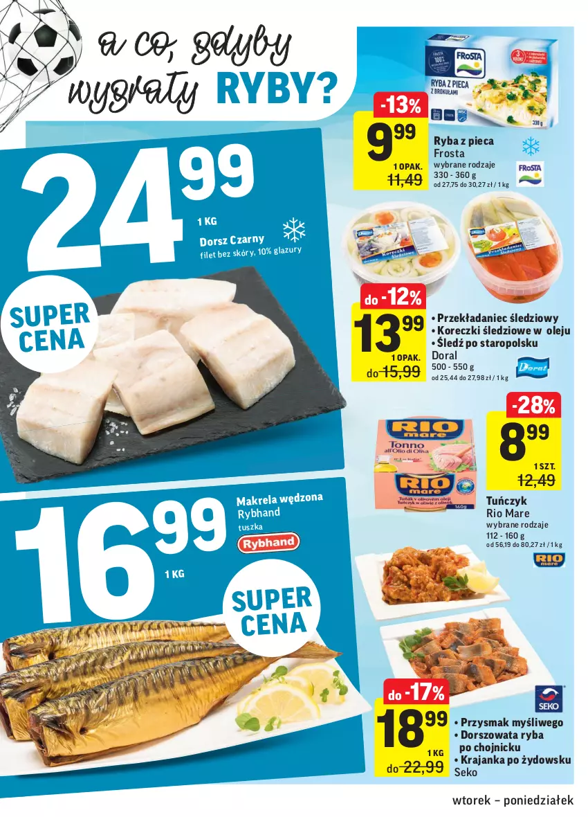 Gazetka promocyjna Intermarche - Gazetka promocyjna - ważna 06.07 do 12.07.2021 - strona 16 - produkty: Dorsz, Frosta, Gra, Koreczki śledziowe, Olej, Piec, Rio Mare, Ryba, SEKO, Tuńczyk