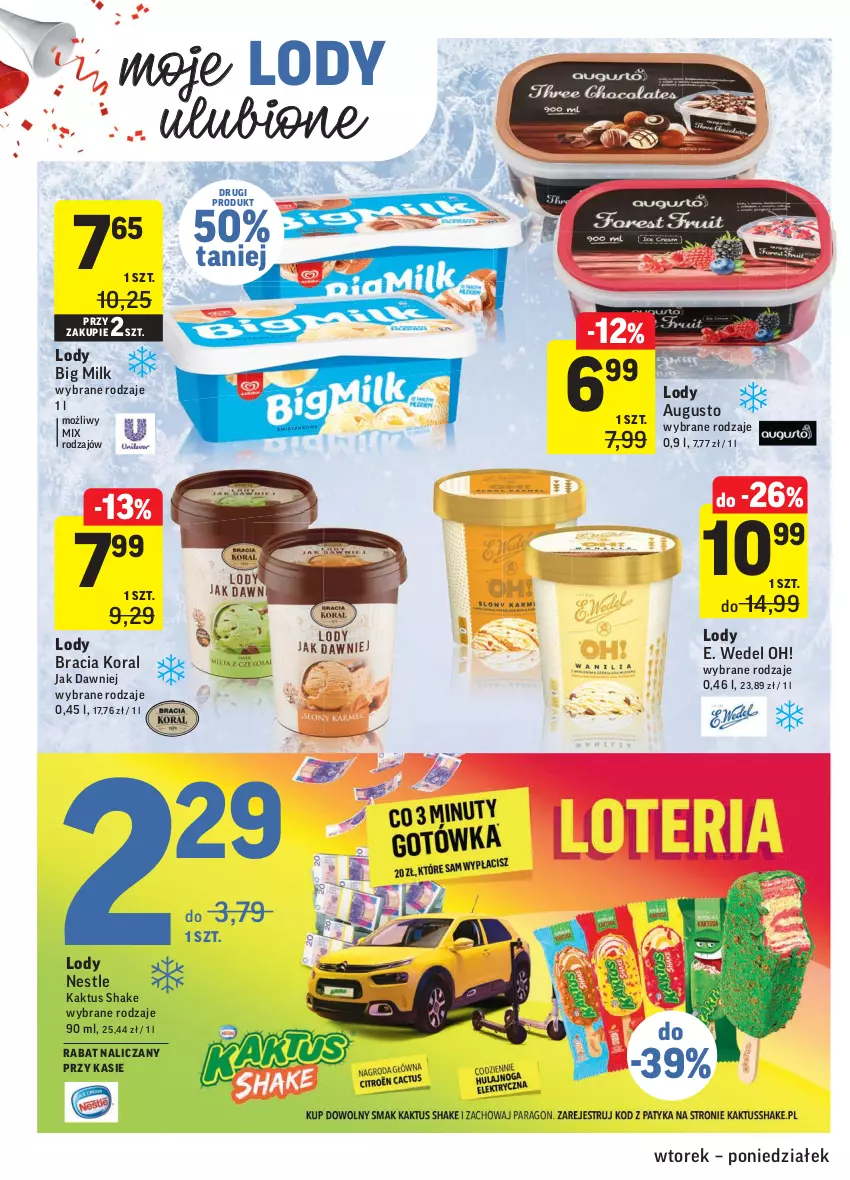 Gazetka promocyjna Intermarche - Gazetka promocyjna - ważna 06.07 do 12.07.2021 - strona 18 - produkty: Big Milk, E. Wedel, Kaktus, Lody