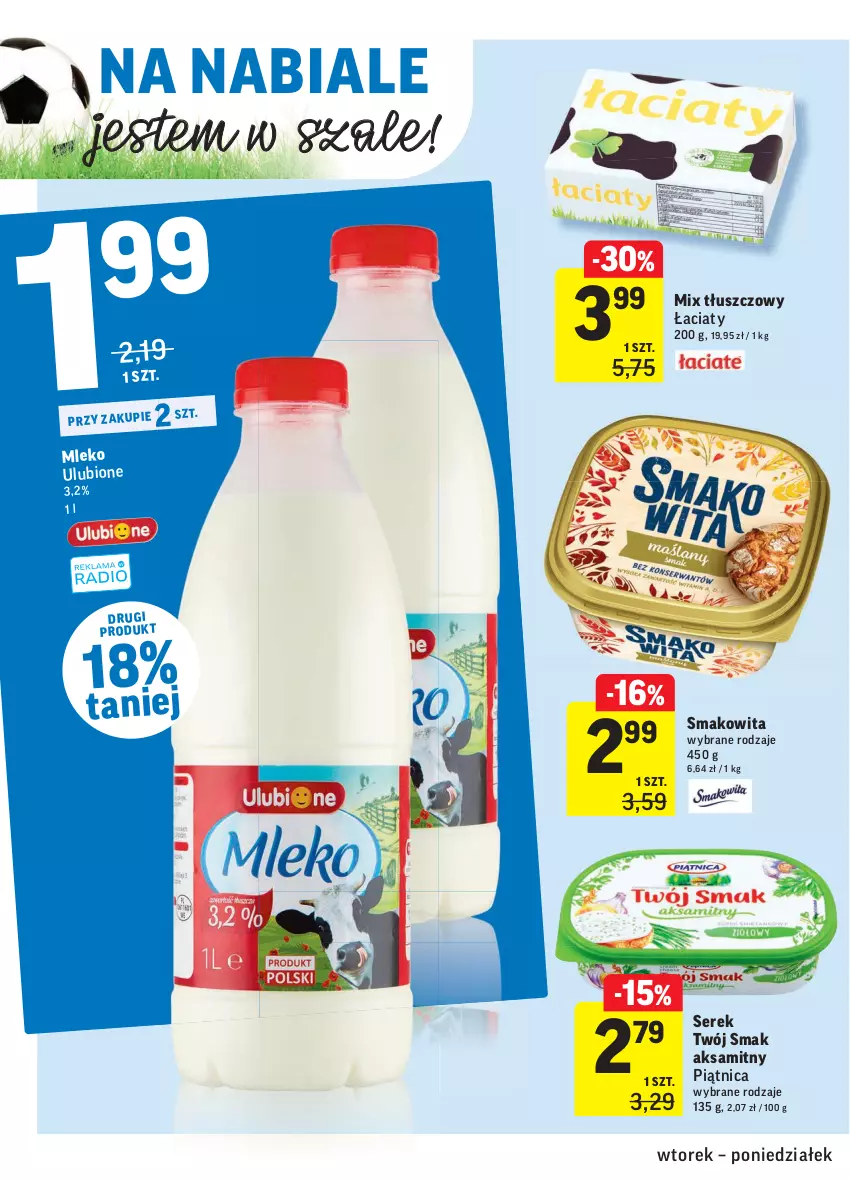 Gazetka promocyjna Intermarche - Gazetka promocyjna - ważna 06.07 do 12.07.2021 - strona 20 - produkty: Aksam, Mleko, Piątnica, Ser, Serek, Smakowita, Szal, Twój Smak