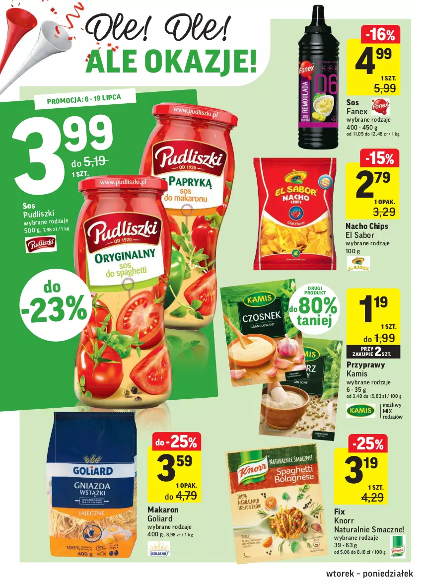 Gazetka promocyjna Intermarche - Gazetka promocyjna - ważna 06.07 do 12.07.2021 - strona 26 - produkty: Fa, Goliard, Kamis, Knorr, Makaron, Przyprawy, Pudliszki, Sos