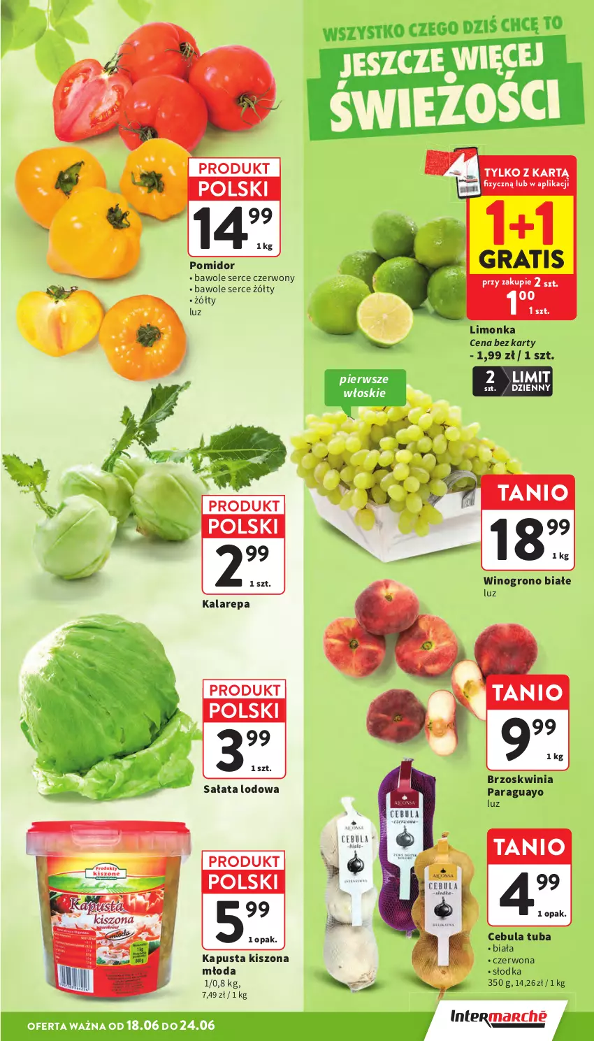 Gazetka promocyjna Intermarche - Gazetka promocyjna - ważna 18.06 do 24.06.2026 - strona 11 - produkty: Cebula, Gra, Limonka, Sałat, Sałata lodowa, Ser, Wino