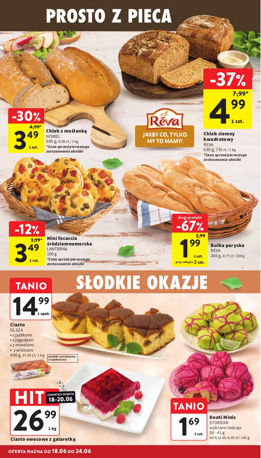 Gazetka promocyjna Intermarche - Gazetka promocyjna - ważna 18.06 do 24.06.2026 - strona 22 - produkty: Bułka, Chleb, Focaccia, Gala, Jabłka, Morela