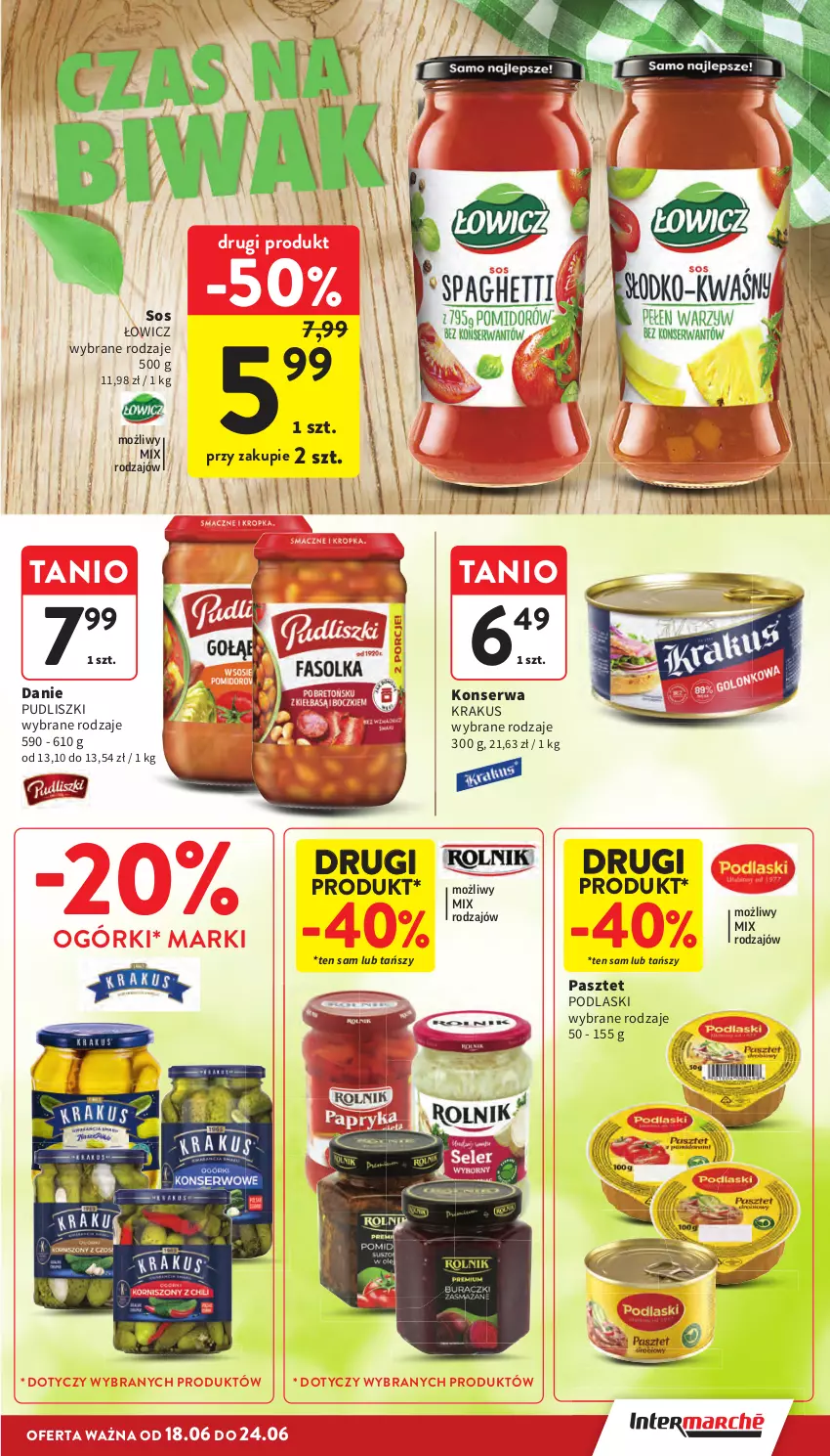 Gazetka promocyjna Intermarche - Gazetka promocyjna - ważna 18.06 do 24.06.2026 - strona 29 - produkty: Krakus, Pasztet, Podlaski, Pudliszki, Ser, Sos