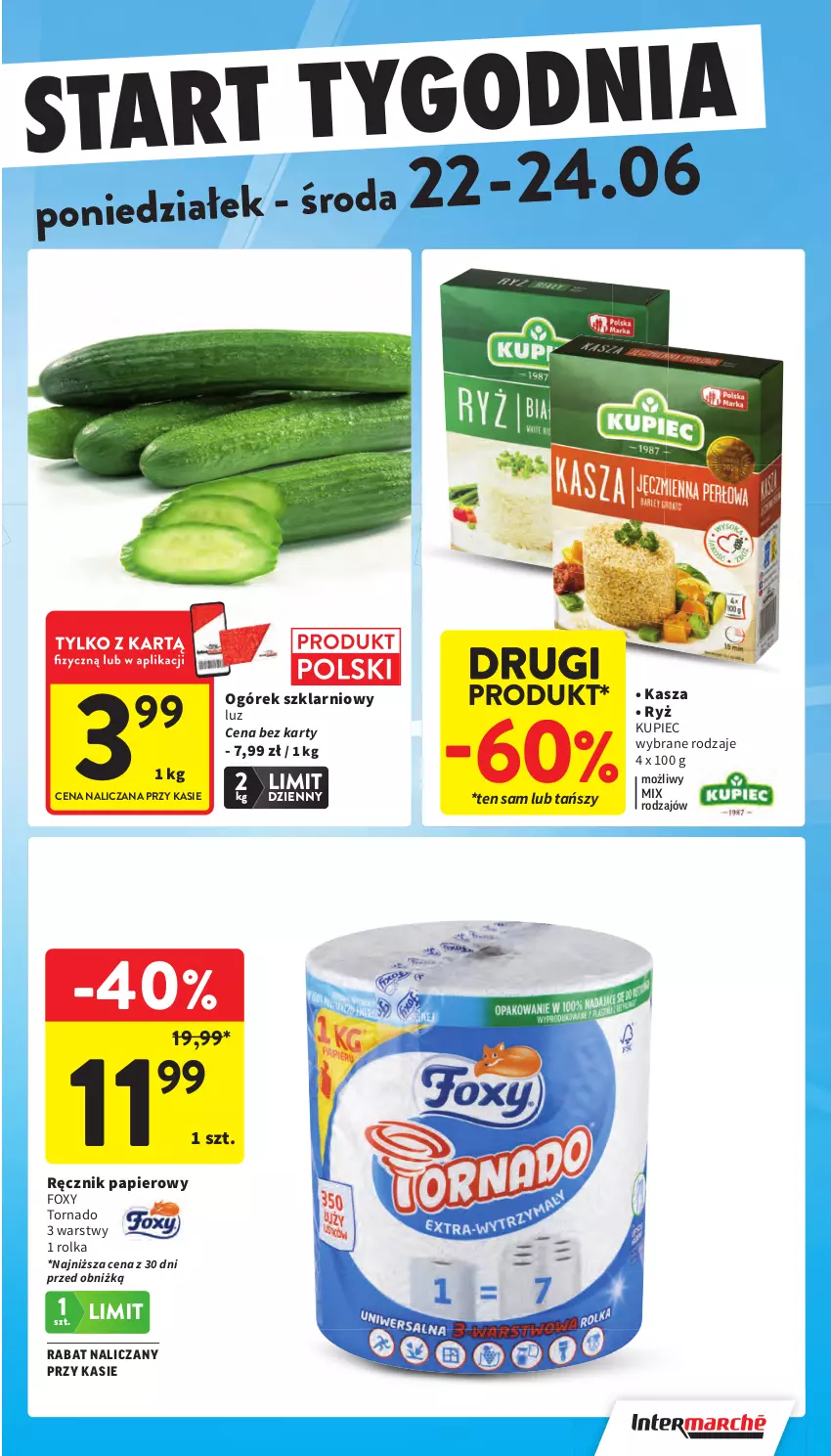 Gazetka promocyjna Intermarche - Gazetka promocyjna - ważna 18.06 do 24.06.2026 - strona 44 - produkty: Foxy, Kasza, Kupiec, Ogórek, Papier, Piec, Ręcznik, Ryż