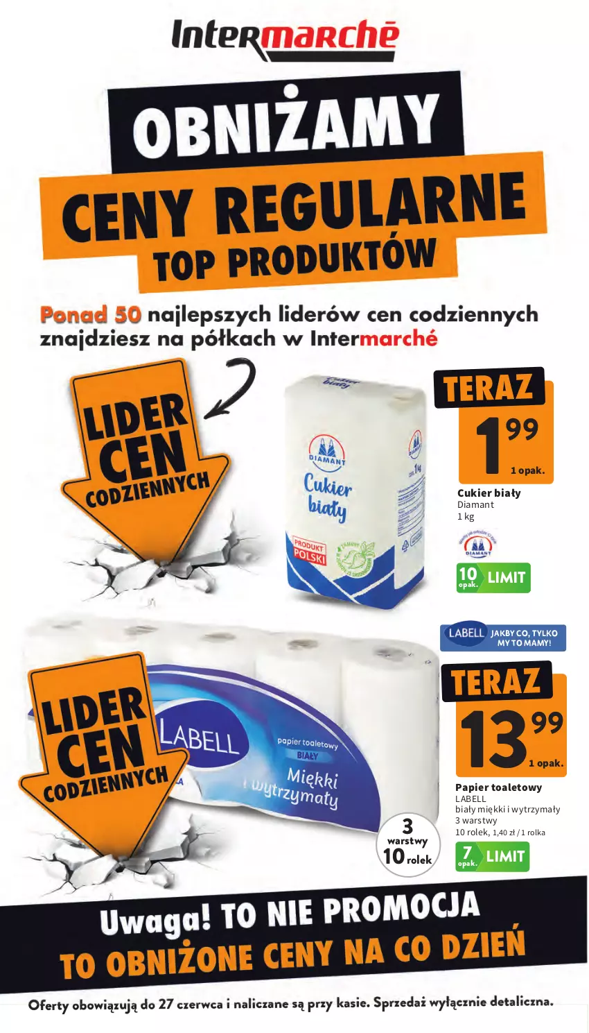 Gazetka promocyjna Intermarche - Gazetka promocyjna - ważna 18.06 do 24.06.2026 - strona 8 - produkty: Bell, Cukier, Diamant, Papier, Papier toaletowy, Tera