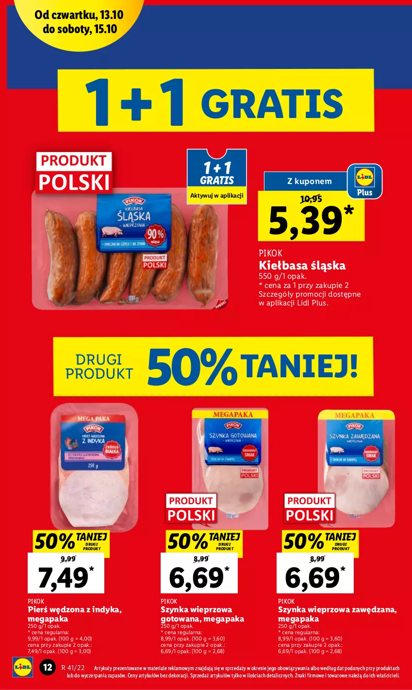 Gazetka promocyjna Lidl - GAZETKA - ważna 13.10 do 15.10.2022 - strona 12 - produkty: Gra, Kiełbasa, Kiełbasa śląska, PIKOK, Szynka, Szynka wieprzowa