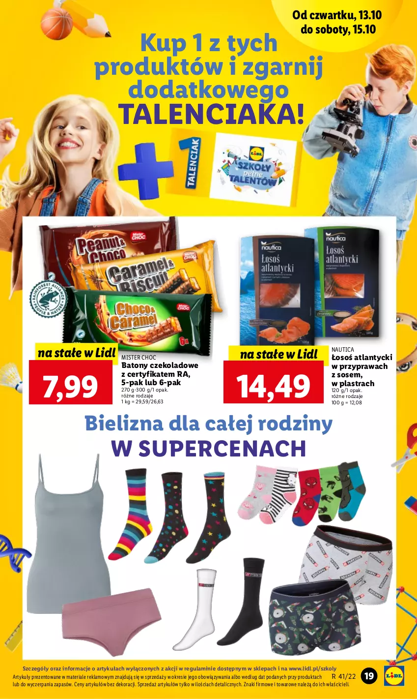 Gazetka promocyjna Lidl - GAZETKA - ważna 13.10 do 15.10.2022 - strona 19 - produkty: Baton, Bielizna, Sos