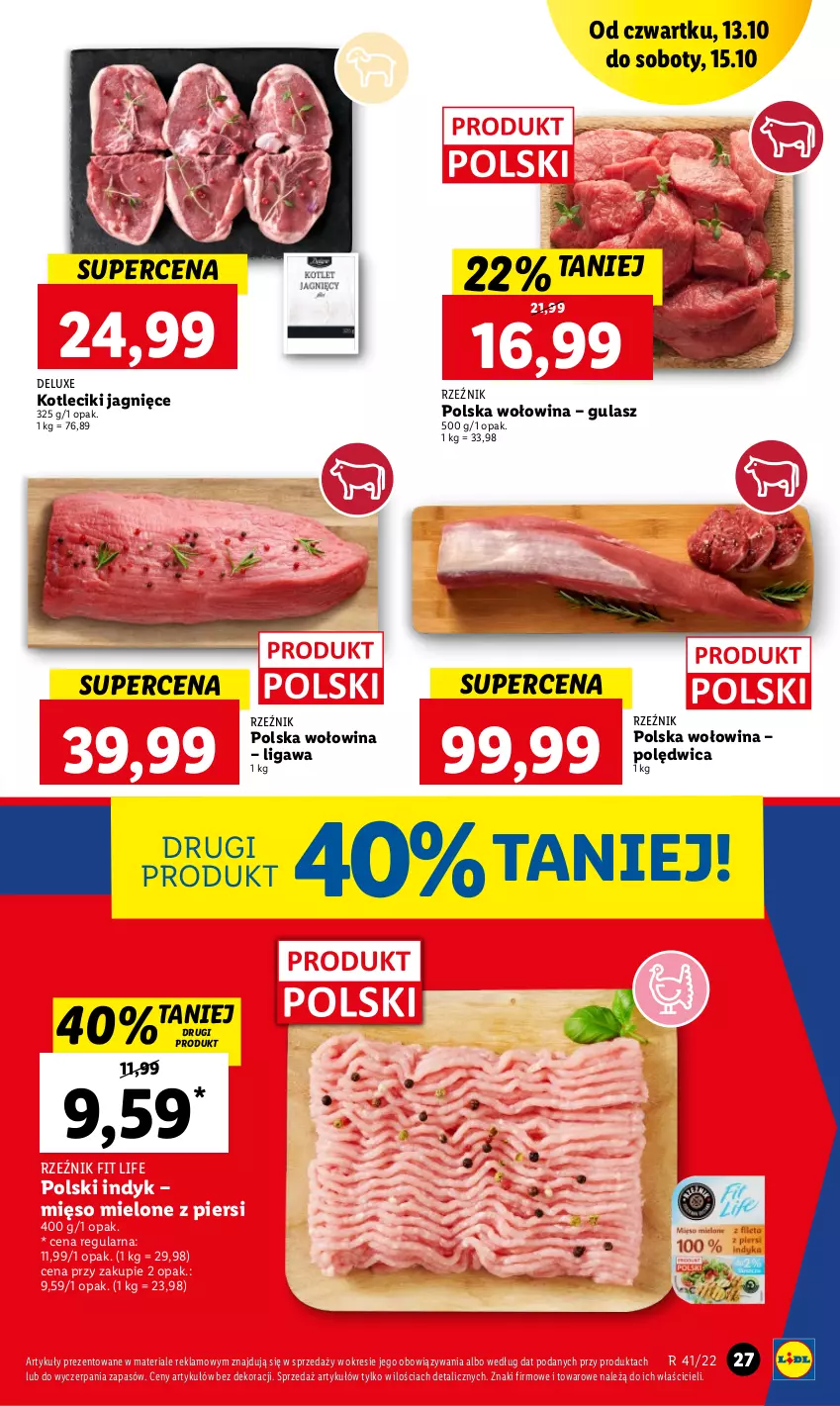 Gazetka promocyjna Lidl - GAZETKA - ważna 13.10 do 15.10.2022 - strona 27 - produkty: Mięso, Mięso mielone, Polędwica, Wołowina