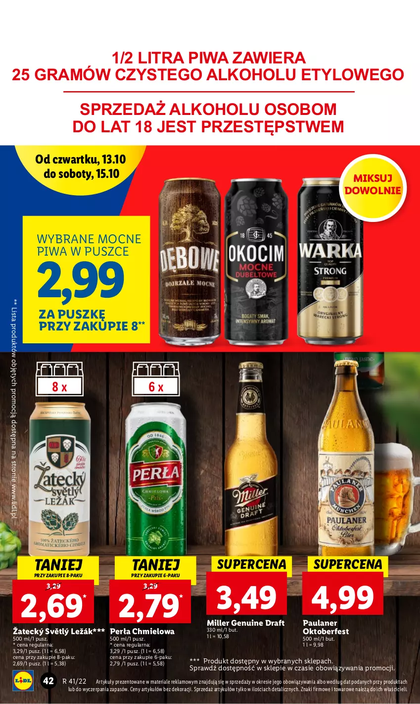 Gazetka promocyjna Lidl - GAZETKA - ważna 13.10 do 15.10.2022 - strona 42 - produkty: Gra, Perła, Piwa