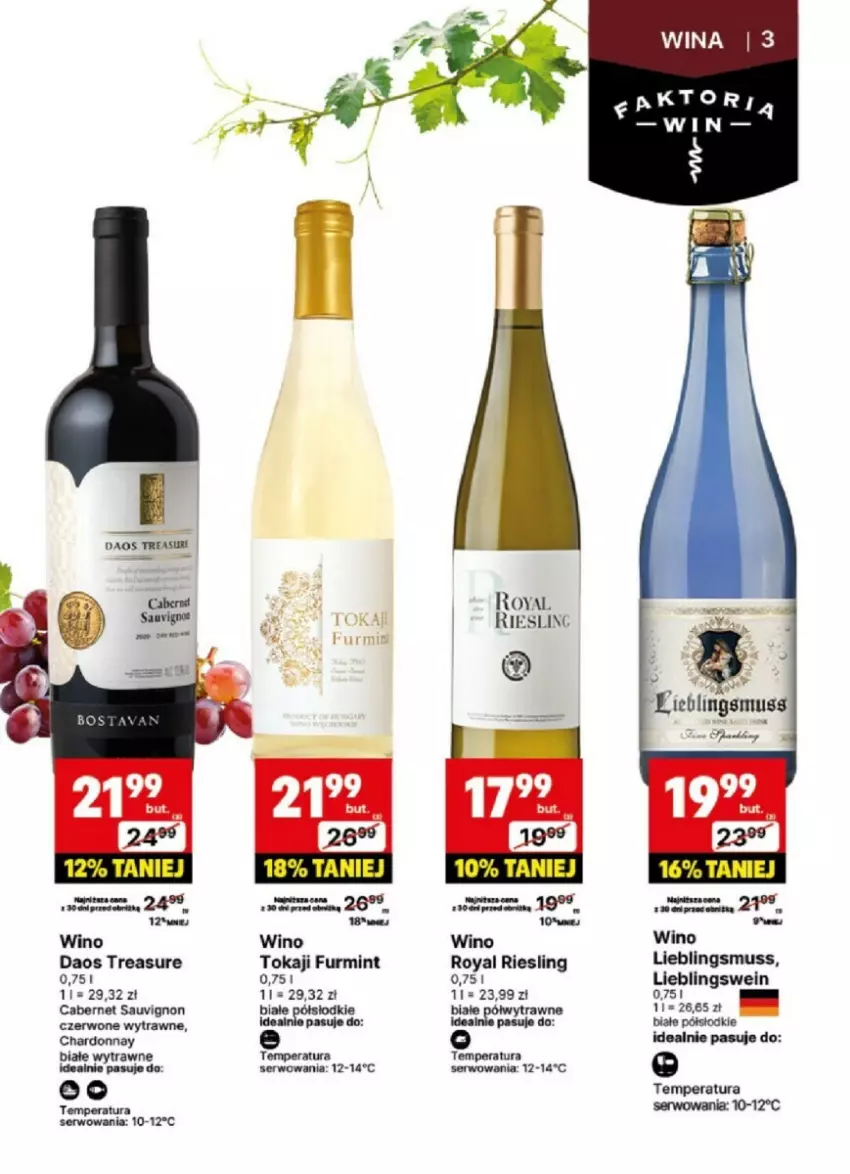 Gazetka promocyjna Delikatesy Centrum - ważna 09.09 do 22.09.2024 - strona 10 - produkty: Cabernet Sauvignon, Chardonnay, Mus, Ser, Tokaji, Wino