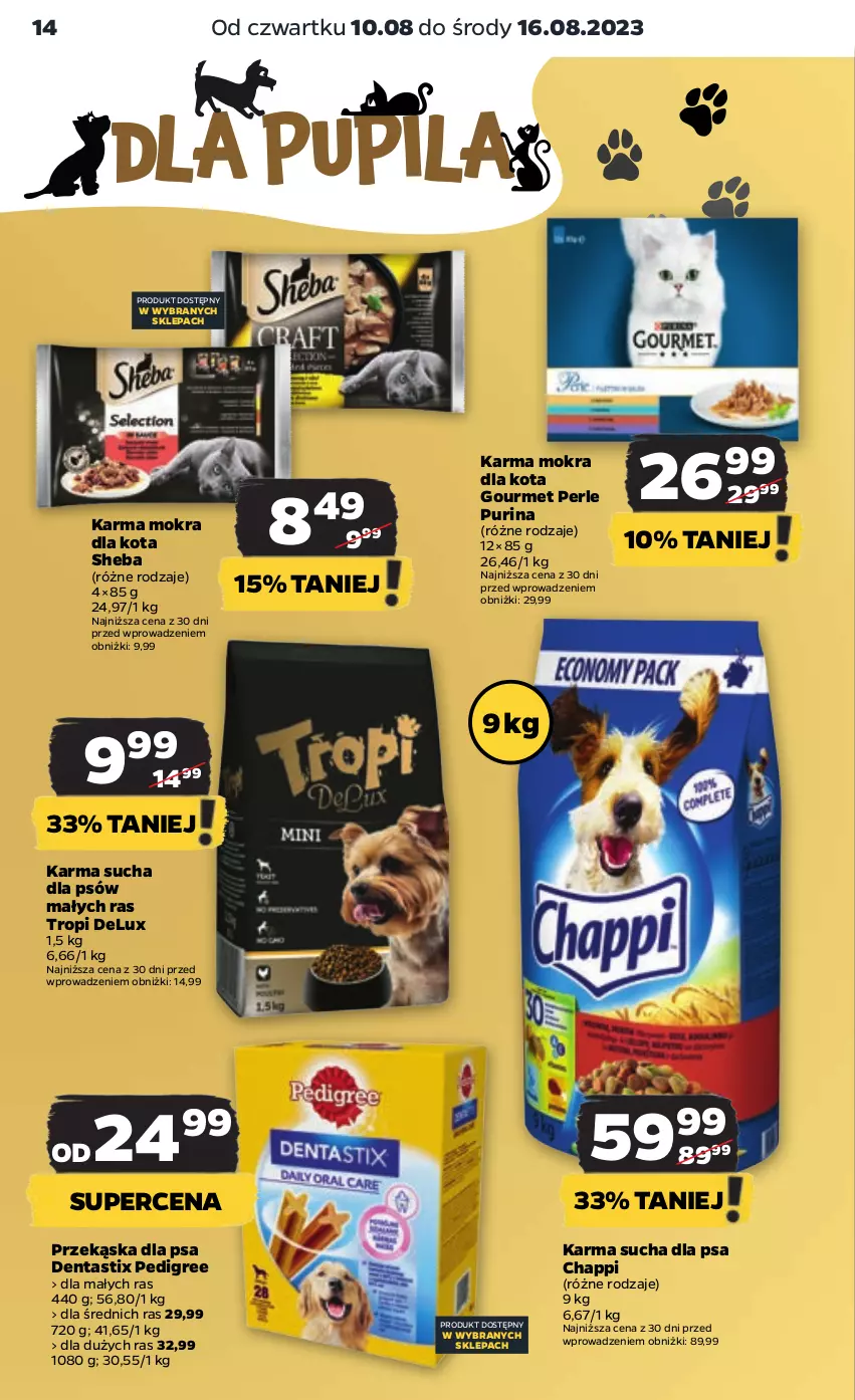 Gazetka promocyjna Netto - Artykuły spożywcze - ważna 10.08 do 16.08.2023 - strona 14 - produkty: Chappi, Pedigree, Pur, Purina, Sheba