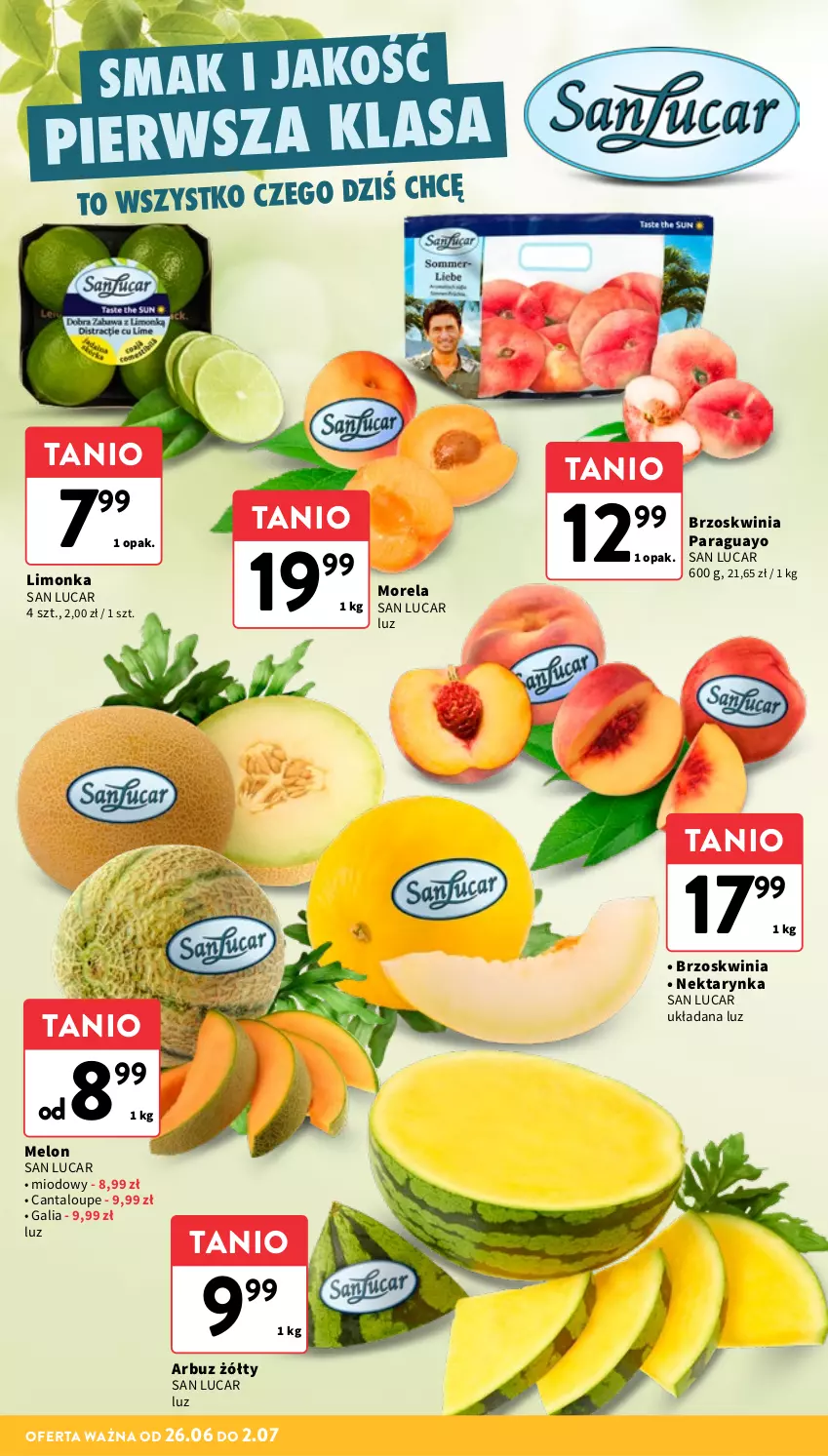 Gazetka promocyjna Intermarche - Gazetka promocyjna - ważna 26.06 do 02.07.2025 - strona 15 - produkty: Arbuz, Limonka, Melon, Morela, Nektar, Nektarynka