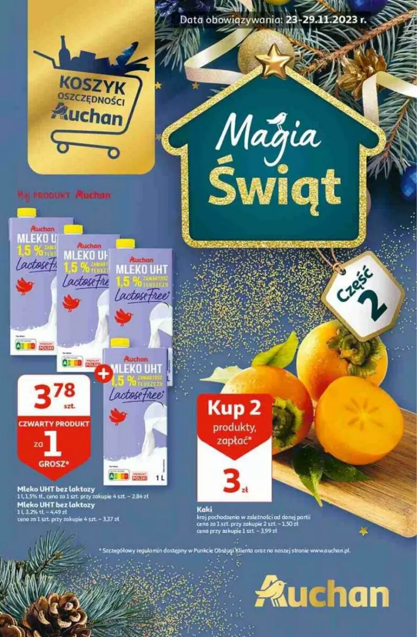 Gazetka promocyjna Auchan - ważna 23.11 do 29.11.2023 - strona 1 - produkty: Mleko