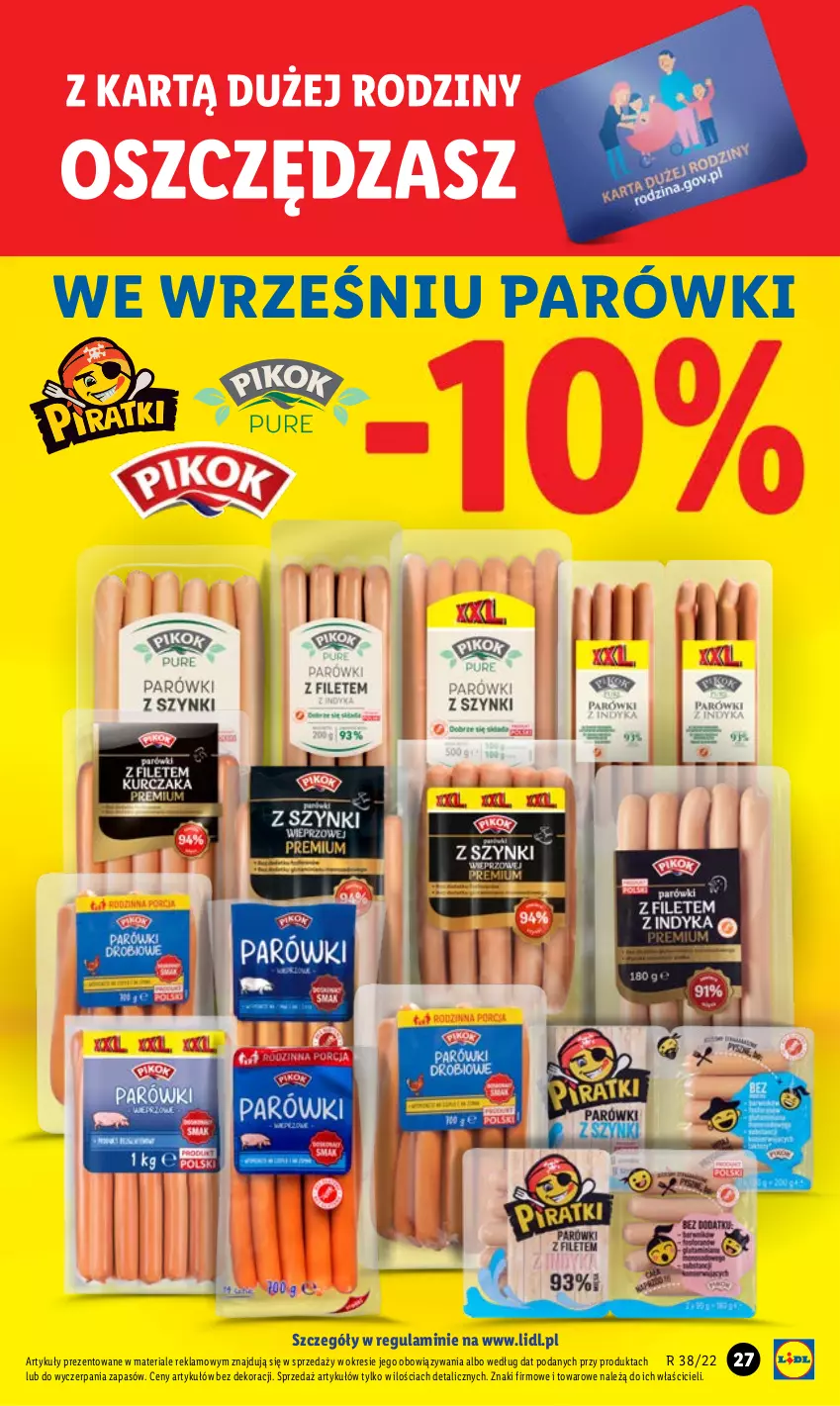 Gazetka promocyjna Lidl - GAZETKA - ważna 22.09 do 24.09.2022 - strona 27 - produkty: Parówki