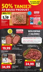 Gazetka promocyjna Lidl - GAZETKA - Gazetka - ważna od 24.09 do 24.09.2022 - strona 19 - produkty: Mięso wołowe, Mięso mielone, Por, Bulion, Lion, Burger, Wołowina, Mięso