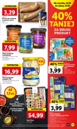 Gazetka promocyjna Lidl - GAZETKA - Gazetka - ważna od 24.09 do 24.09.2022 - strona 25 - produkty: Sałatka, Sos, Ser, Amol, Tusz, Sałat, Matjas, Sushi, Wasa, Olej, Surimi