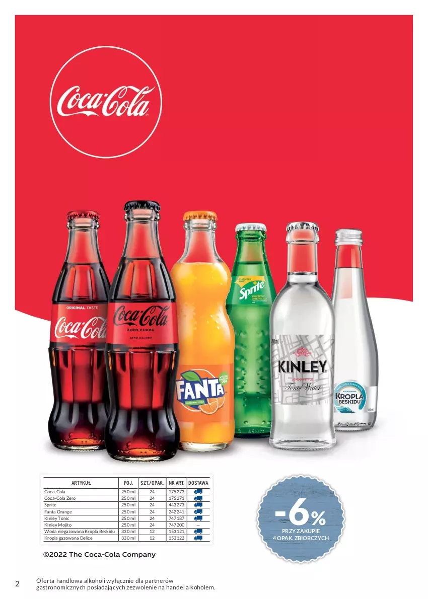 Gazetka promocyjna Makro - [Oferta specjalna] Letnia oferta dla gastronomii - alkohole - ważna 19.04 do 31.08.2022 - strona 2 - produkty: Alkohole, Coca-Cola, Fa, Fanta, Sprite, Woda, Woda niegazowana