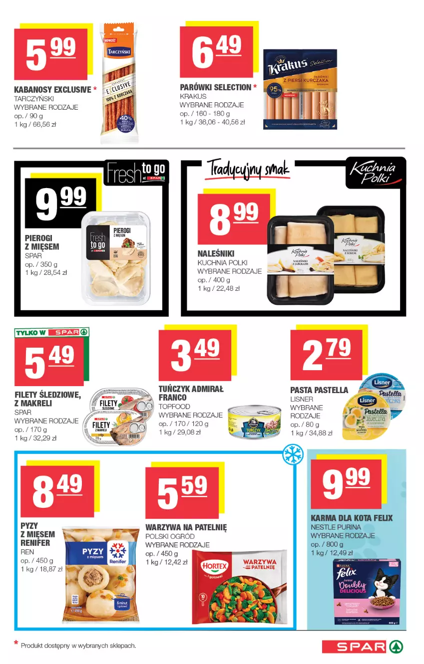 Gazetka promocyjna Spar - Spar - ważna 09.09 do 20.09.2026 - strona 5 - produkty: Kabanos, Krakus, Kuchnia, Kurczak, Naleśniki, Ogród, Parówki, Pastella, Pierogi, Renifer, Tarczyński, Top, Tuńczyk, Warzywa