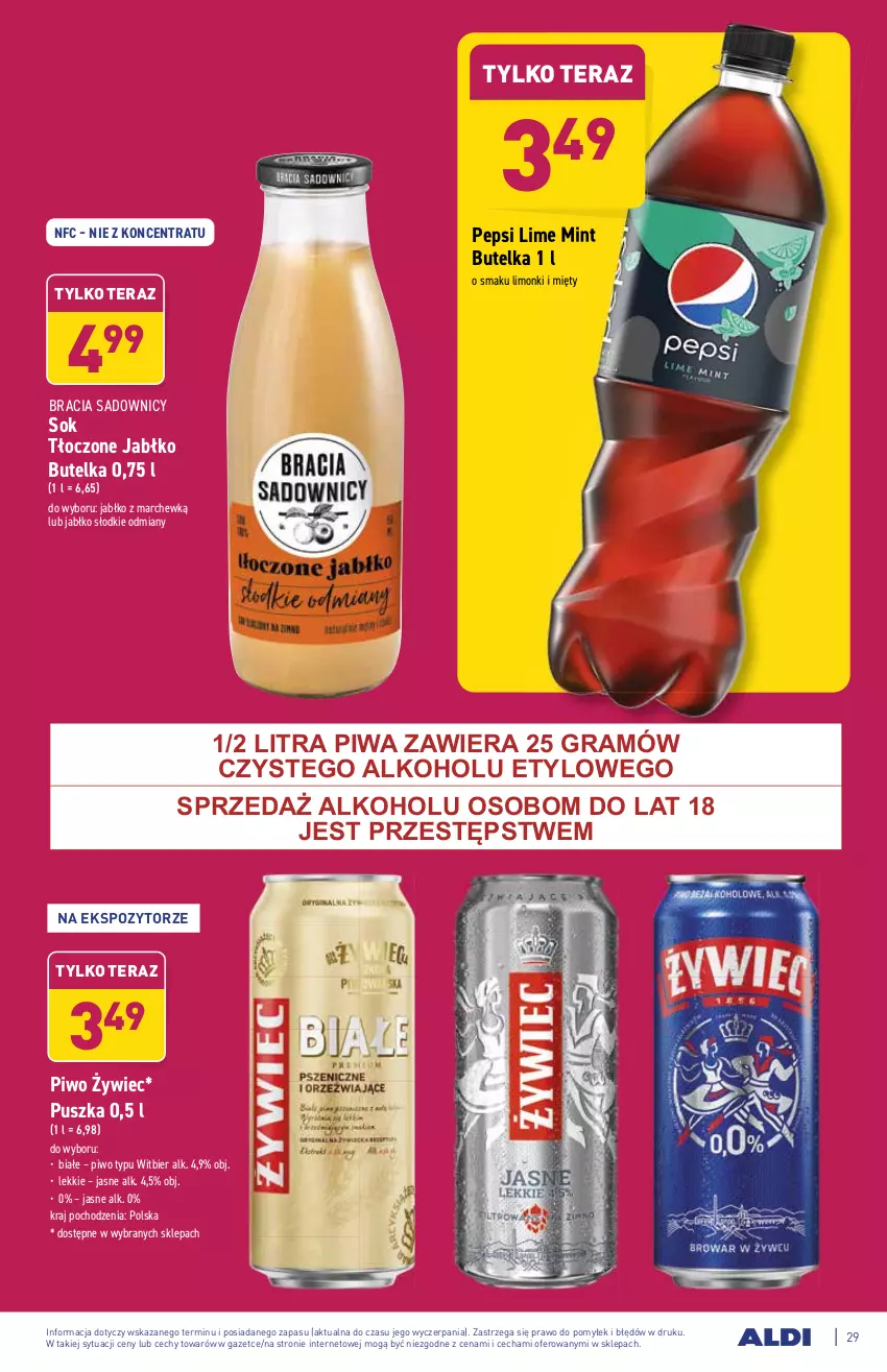 Gazetka promocyjna Aldi - ważna 02.11 do 06.11.2021 - strona 30 - produkty: Gra, Pepsi, Piwa, Piwo, Sok, Tera