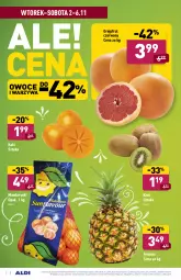 Gazetka promocyjna Aldi - Gazetka - ważna od 06.11 do 06.11.2021 - strona 3 - produkty: Mandarynki, Warzywa, Ananas, Kaki, Kiwi, Owoce, Grejpfrut