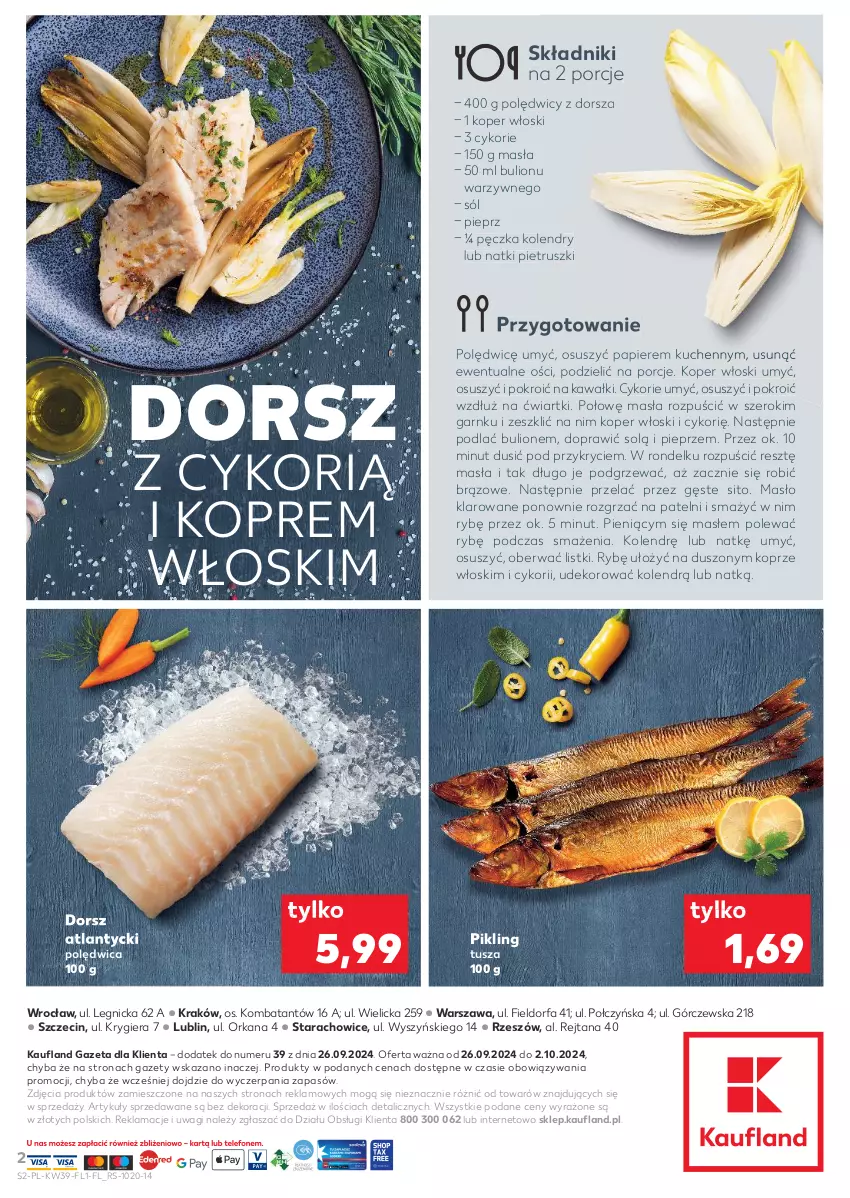 Gazetka promocyjna Kaufland - Mocny Start - ważna 26.09 do 02.10.2024 - strona 2 - produkty: Bulion, Dorsz, Fa, Kawa, Koper włoski, Lion, Masło, Masło klarowane, Orka, Papier, Pieprz, Polędwica, Por, Rondel, Sito, Sól, Tusz, Wagi