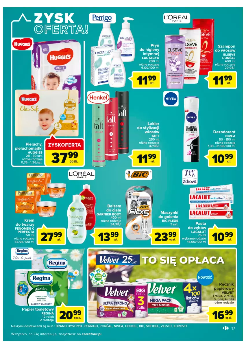 Gazetka promocyjna Carrefour - Gazetka Carrefour - ważna 25.10 do 05.11.2022 - strona 17 - produkty: Elseve, Lacalut, Lack, Lactacyd, Szampon