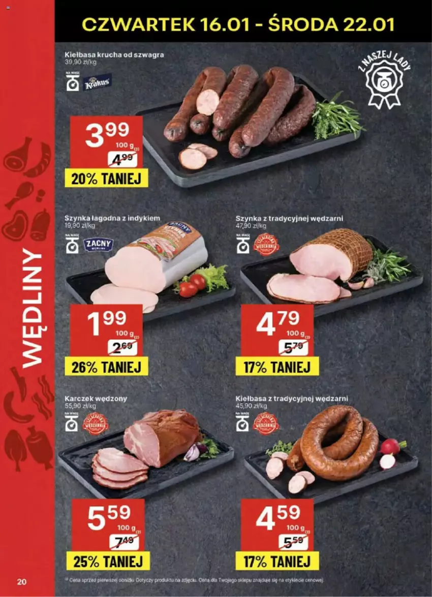 Gazetka promocyjna Delikatesy Centrum - ważna 16.01 do 21.01.2025 - strona 13 - produkty: Gra, Kiełbasa, Kiełbasa krucha, Szynka