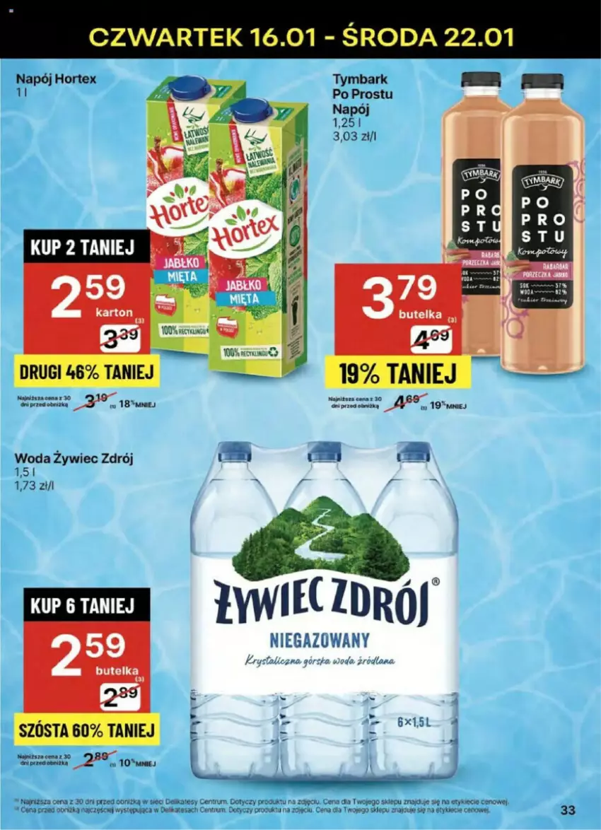 Gazetka promocyjna Delikatesy Centrum - ważna 16.01 do 21.01.2025 - strona 27 - produkty: Hortex, Napój, Rum, Tymbark, Woda