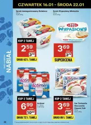Gazetka promocyjna Delikatesy Centrum - Gazetka - ważna od 21.01 do 21.01.2025 - strona 17 - produkty: Ser, Por, Zott, Zottarella, Mlekovita, Actimel, Serek homogenizowany, Serek, Miecz, Mleko