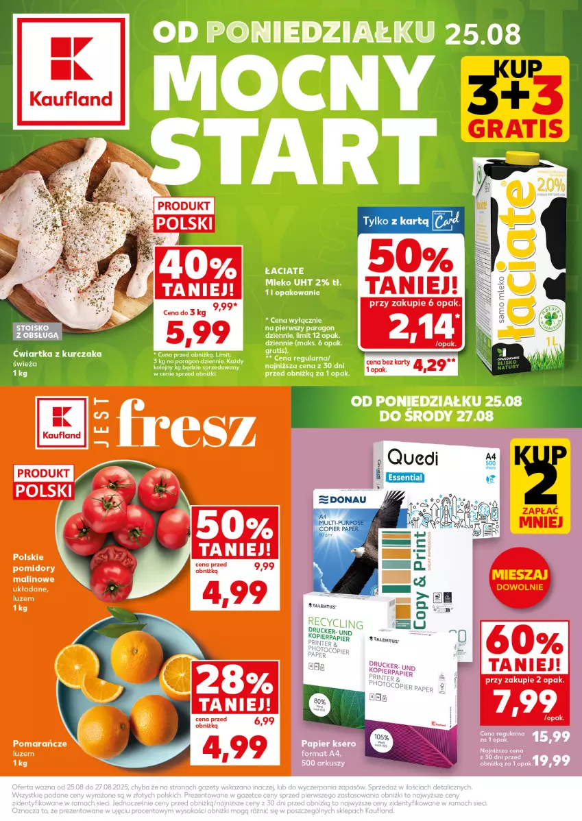Gazetka promocyjna Kaufland - Mocny Start - ważna 25.08 do 27.08.2025 - strona 1 - produkty: Clin, Gra, Kurczak, Mleko, Olej, Rama