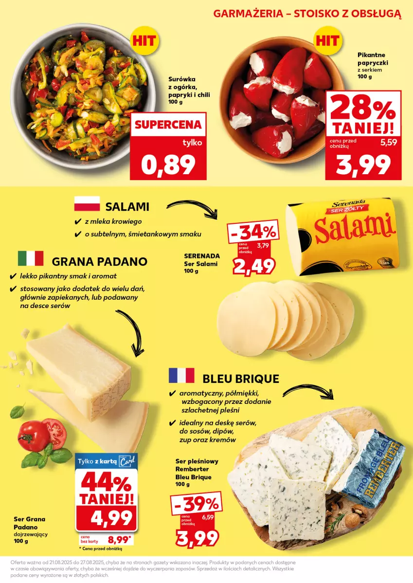 Gazetka promocyjna Kaufland - Mocny Start - ważna 25.08 do 27.08.2025 - strona 15 - produkty: Gra, Salami, Ser, Ser pleśniowy, Sos, Surówka