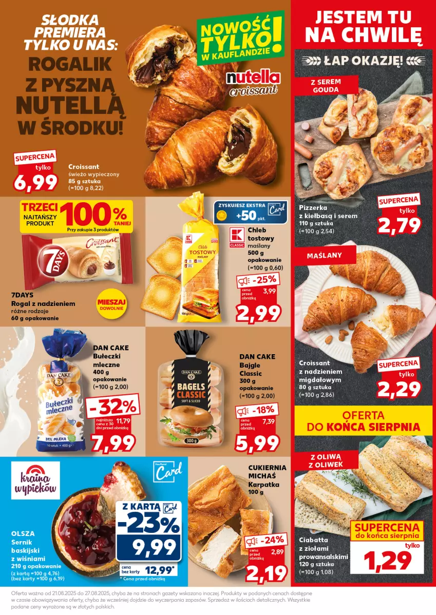 Gazetka promocyjna Kaufland - Mocny Start - ważna 25.08 do 27.08.2025 - strona 17 - produkty: Bajgle, Bułeczki, Chleb, Ciabatta, Cukier, Dan Cake, Karp, LG, Rogal, Ser