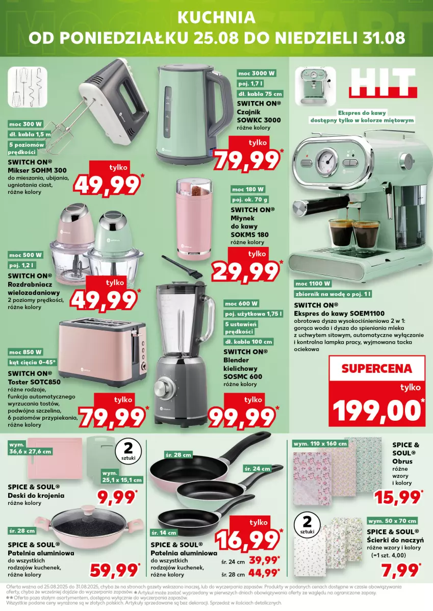 Gazetka promocyjna Kaufland - Mocny Start - ważna 25.08 do 27.08.2025 - strona 27 - produkty: Blender, Czajnik, Danio, Koc, Mikser, Obrus, Patelnia, Rozdrabniacz, Ser, Sito, Sok, Sos, Toster, Woda