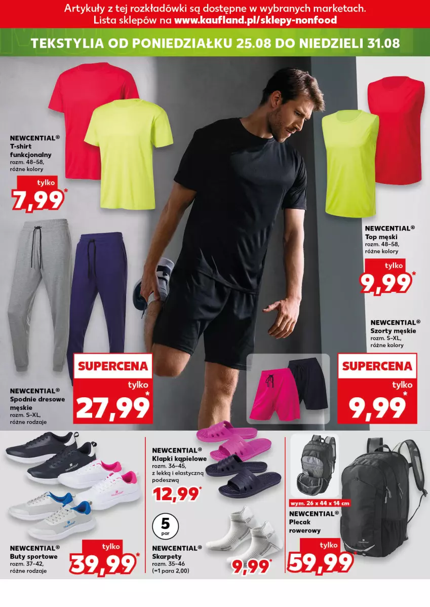 Gazetka promocyjna Kaufland - Mocny Start - ważna 25.08 do 27.08.2025 - strona 28 - produkty: Buty, Dres, Karp, Klapki, Plecak, Por, Rower, Spodnie, Spodnie dresowe, Sport, Szorty, T-shirt, Top