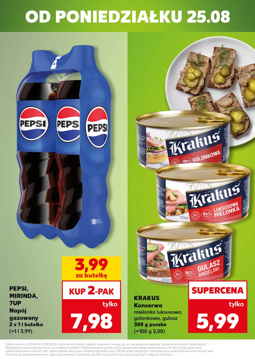 Gazetka promocyjna Kaufland - Mocny Start - ważna 25.08 do 27.08.2025 - strona 3 - produkty: 7up, Mirinda, Napój, Napój gazowany, Pepsi