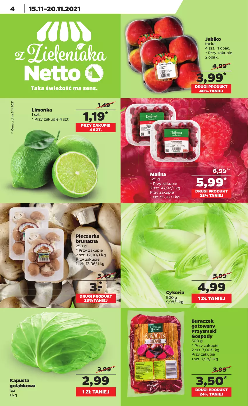 Gazetka promocyjna Netto - Gazetka spożywcza - ważna 15.11 do 20.11.2021 - strona 4 - produkty: Limonka, Piec, Pieczarka, Przysmaki