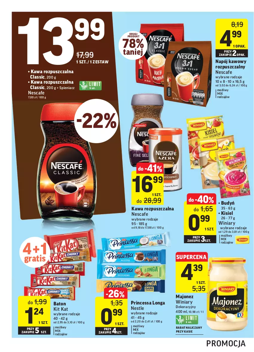 Gazetka promocyjna Intermarche - Gazetka promocyjna - ważna 31.08 do 06.09.2021 - strona 28 - produkty: Baton, Budyń, Gra, Kawa, Kawa rozpuszczalna, Kisiel, Kit Kat, Majonez, Napój, Princessa, Winiary