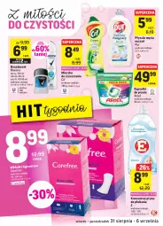 Gazetka promocyjna Intermarche - Gazetka promocyjna - Gazetka - ważna od 06.09 do 06.09.2021 - strona 34 - produkty: Pur, Cif, Do mycia naczyń, Rexona, Dezodorant, Płyn do mycia naczyń, Mleczko, Carefree, Płyn do mycia, Ariel, Kapsułki do prania