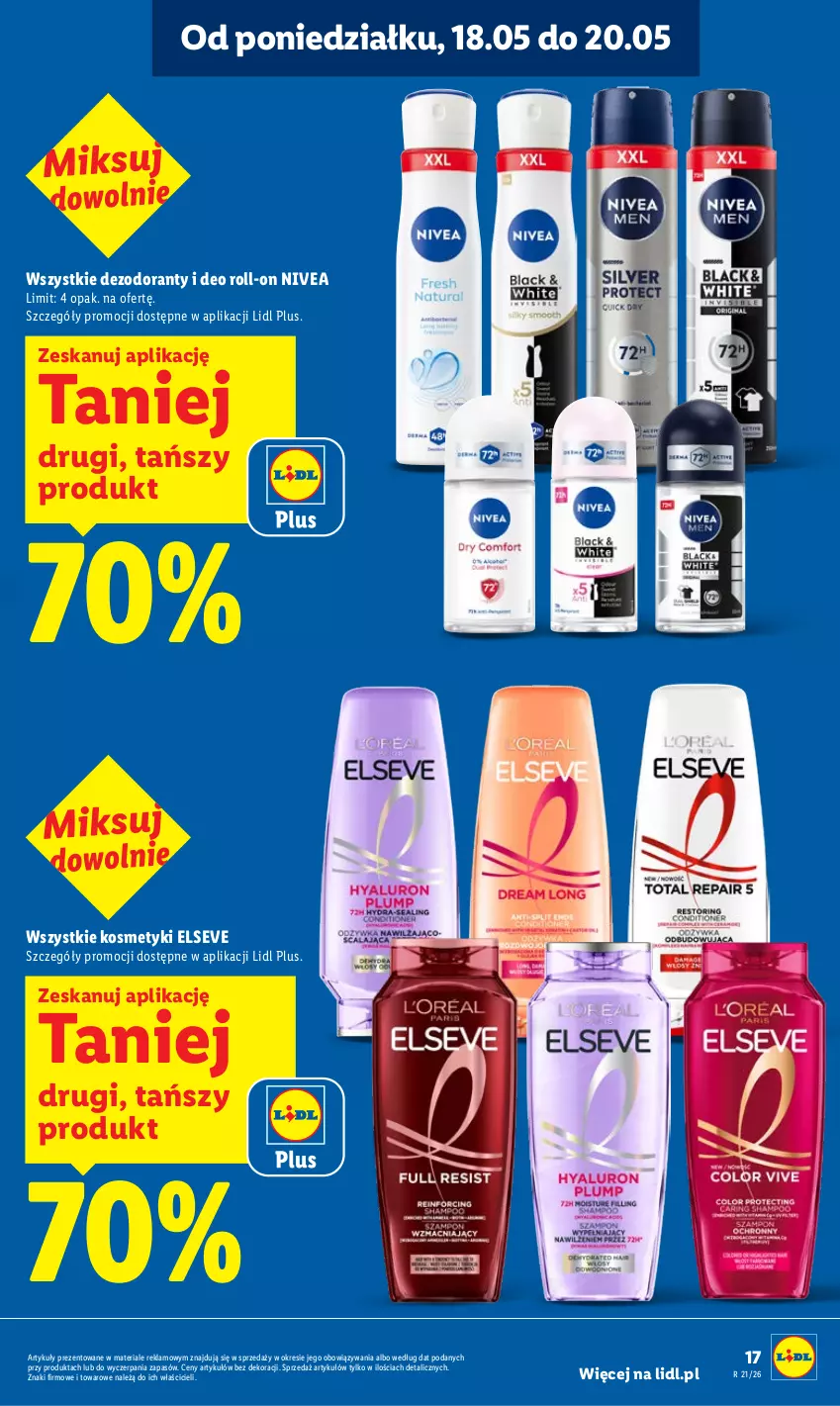 Gazetka promocyjna Lidl - Gazetka ważna od 18.05 do 20.05 - ważna 18.05 do 20.05.2026 - strona 17 - produkty: Dezodorant, Elseve, Nivea