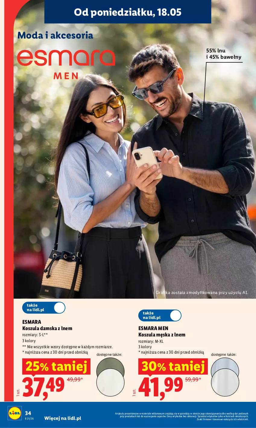 Gazetka promocyjna Lidl - Gazetka ważna od 18.05 do 20.05 - ważna 18.05 do 20.05.2026 - strona 34 - produkty: Gra, Grafika, Kosz, Koszula, Moda