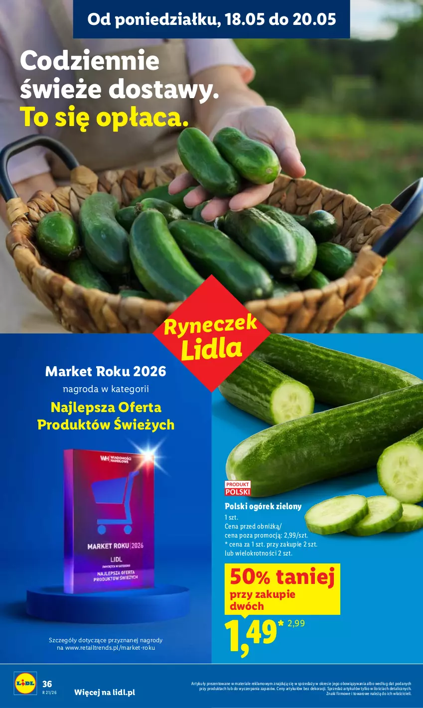 Gazetka promocyjna Lidl - Gazetka ważna od 18.05 do 20.05 - ważna 18.05 do 20.05.2026 - strona 36 - produkty: Ogórek