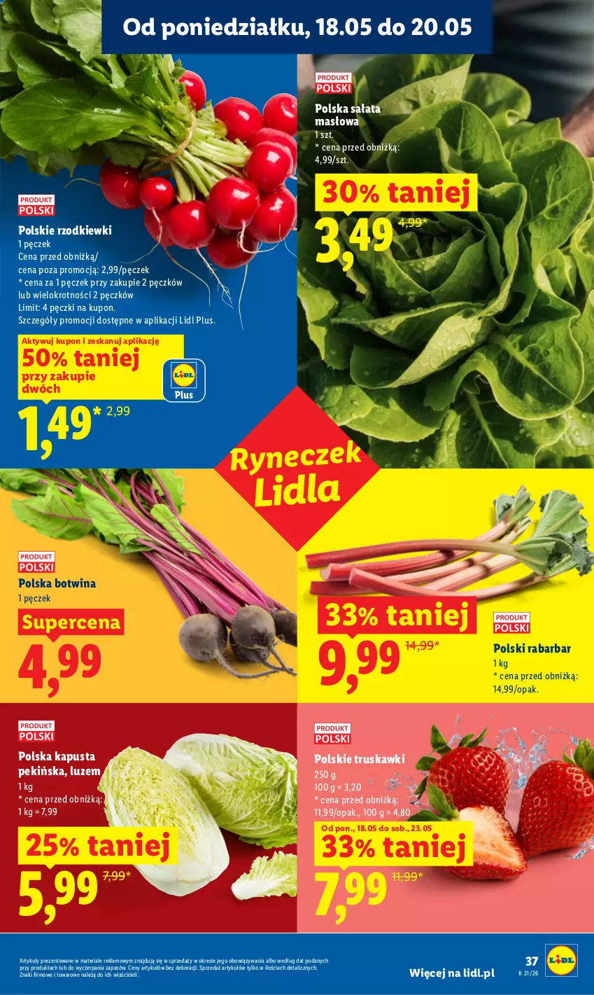 Gazetka promocyjna Lidl - Gazetka ważna od 18.05 do 20.05 - ważna 18.05 do 20.05.2026 - strona 37 - produkty: Masło, Sałat, Sałata masłowa, Truskawki