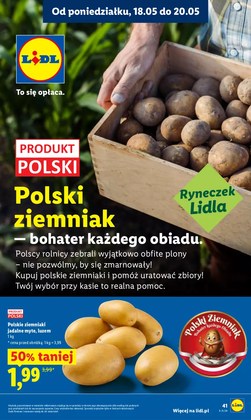 Gazetka promocyjna Lidl - Gazetka ważna od 18.05 do 20.05 - ważna 18.05 do 20.05.2026 - strona 41 - produkty: Ziemniaki