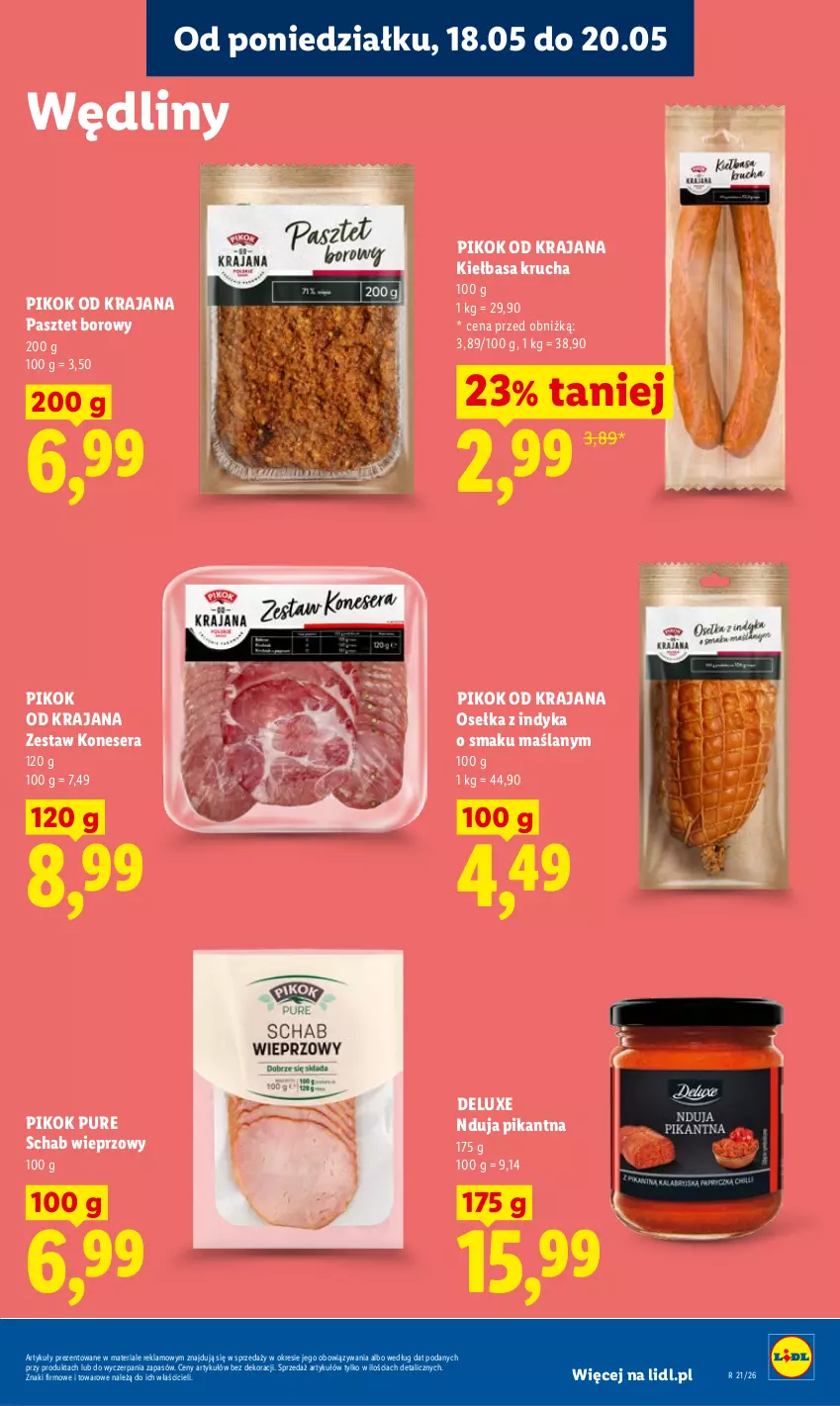 Gazetka promocyjna Lidl - Gazetka ważna od 18.05 do 20.05 - ważna 18.05 do 20.05.2026 - strona 55 - produkty: Kiełbasa, Kiełbasa krucha, Pasztet, PIKOK, Pur, Schab wieprzowy, Ser