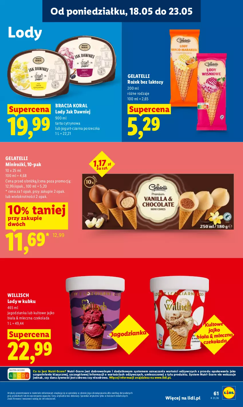 Gazetka promocyjna Lidl - Gazetka ważna od 18.05 do 20.05 - ważna 18.05 do 20.05.2026 - strona 63 - produkty: Czekolada, Jagodzianka, Jogurt, Lody, Por, Tarta