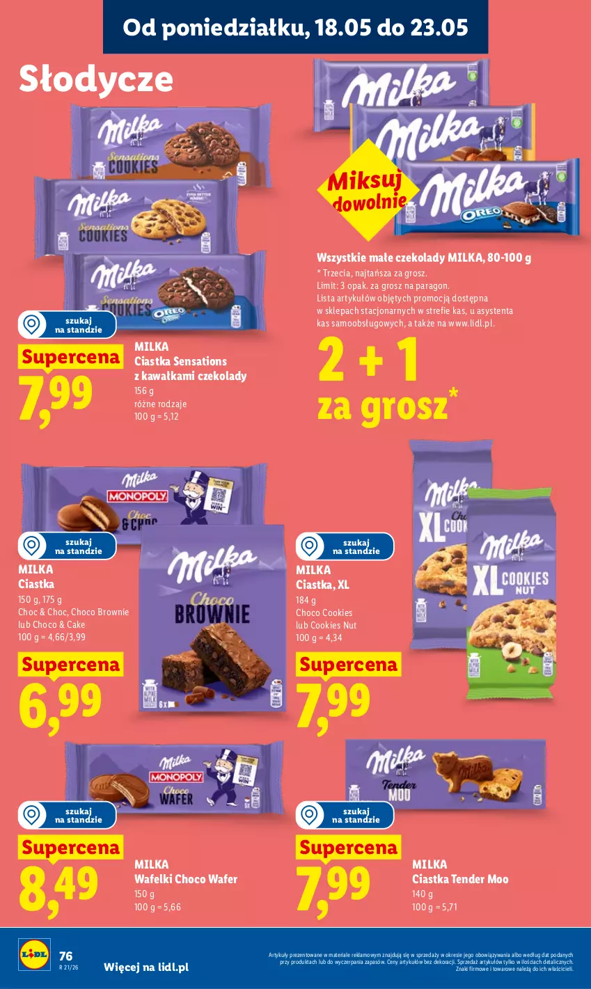 Gazetka promocyjna Lidl - Gazetka ważna od 18.05 do 20.05 - ważna 18.05 do 20.05.2026 - strona 80 - produkty: Brownie, Ciastka, Kawa, Milka, Sati