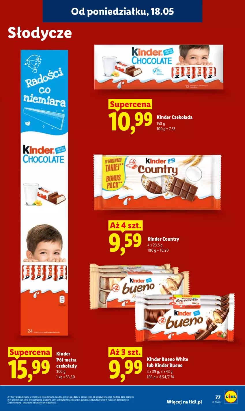 Gazetka promocyjna Lidl - Gazetka ważna od 18.05 do 20.05 - ważna 18.05 do 20.05.2026 - strona 81 - produkty: Czekolada, Kinder, Kinder Bueno