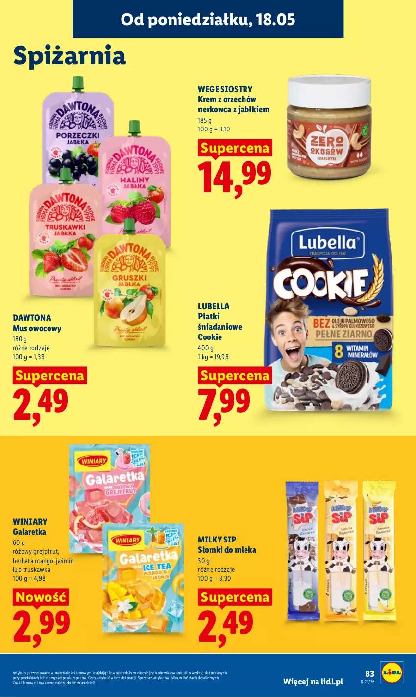 Gazetka promocyjna Lidl - Gazetka ważna od 18.05 do 20.05 - ważna 18.05 do 20.05.2026 - strona 87 - produkty: Bell, Bella, Danio, Dawtona, Gala, Galaretka, Grejpfrut, Herbata, Lubella, Mango, Mus, Winiary