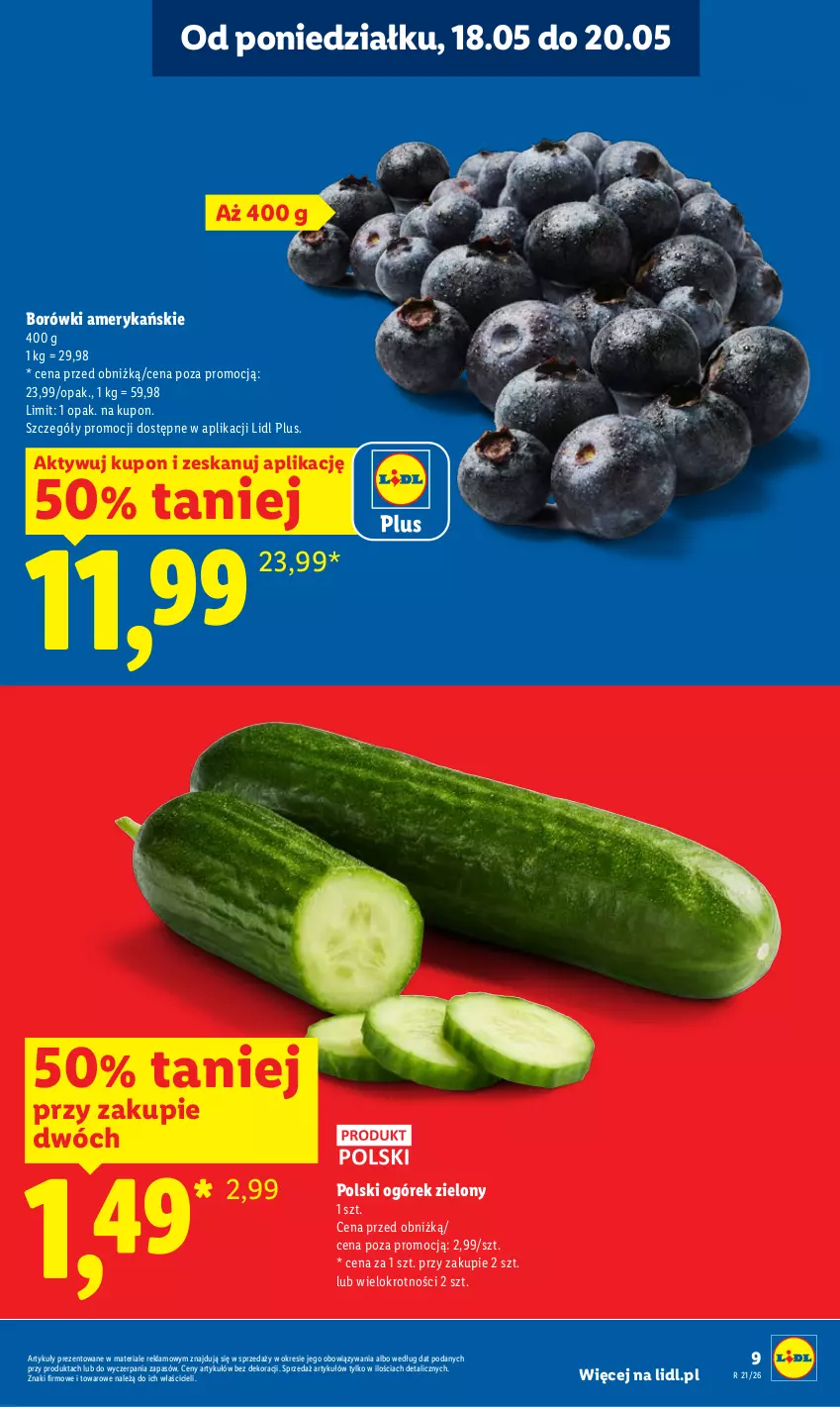 Gazetka promocyjna Lidl - Gazetka ważna od 18.05 do 20.05 - ważna 18.05 do 20.05.2026 - strona 9 - produkty: Ogórek